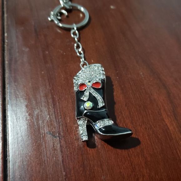 NWOT Shoe lovers key chain with stones - Picture 2 of 5